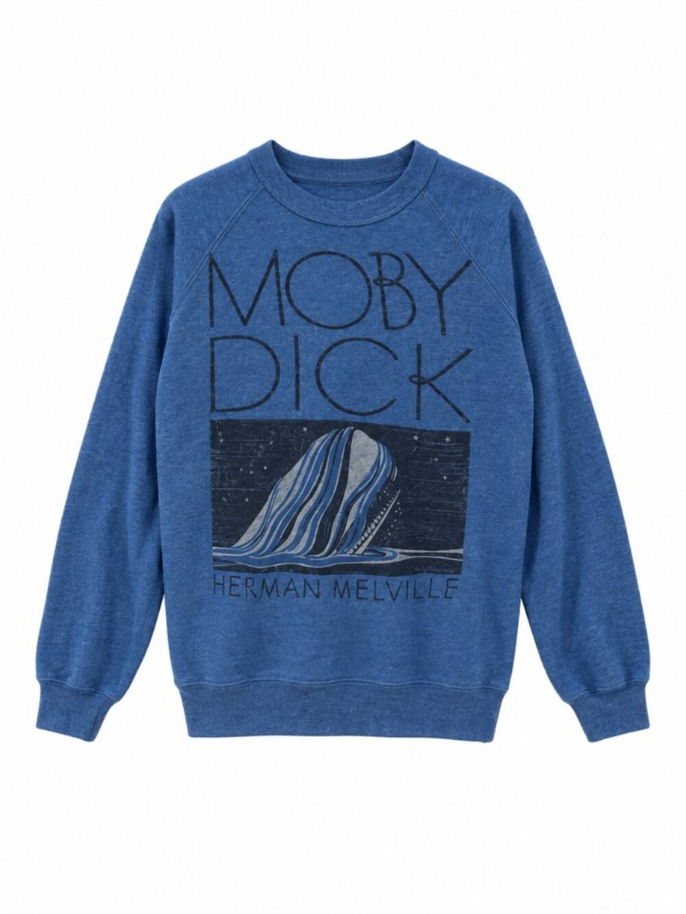 OUT OF PRINT Blue Moby Dick Sweatshirt - size xs